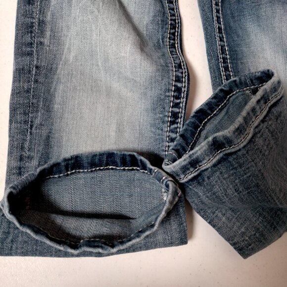 Miss Me Jeans Girls Size 7 Studded Rhinestones Whiskered KE8393C Crop Pants - Picture 8 of 16